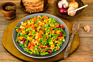 Mexican Mix of Vegetables. Tomatoes, Beans, Celery Root