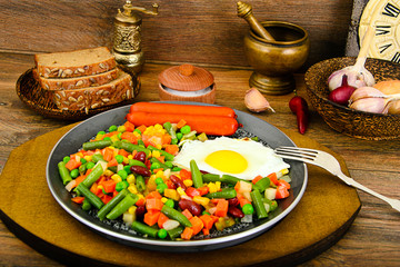 Mexican Mix of Vegetables. Tomatoes, Beans, Celery Root