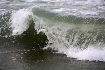 Big wave crest with spindrifts
