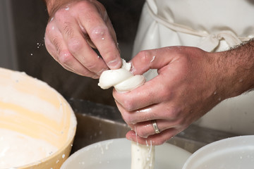 preparation of mozzarella in a dairy