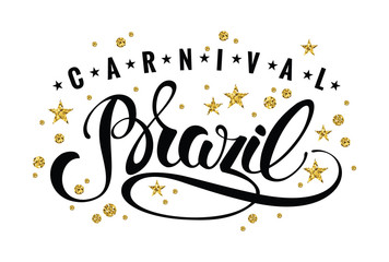 Brazil Carnival glittering lettering design.