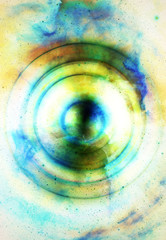 Audio music Speaker with color effect. Cosmic space and stars, cosmic abstract background. space music, music concept.