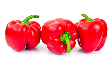 Colored Fresh Sweet Pepper Isolated on White Background.