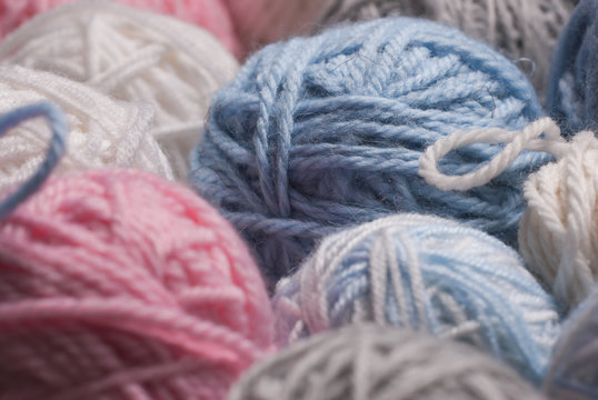 Yarns for knitting close-up