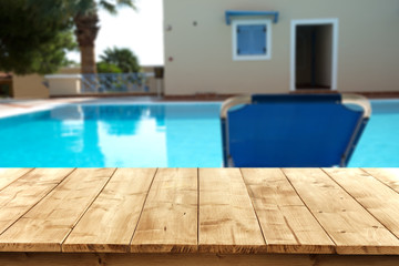 desk and pool 