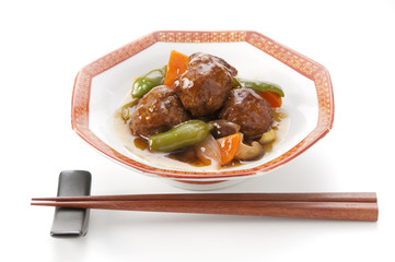 肉団子の甘酢あんかけ