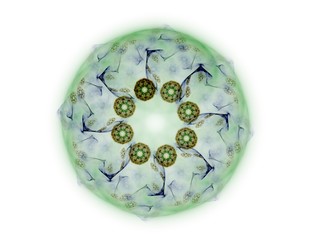 Stock Illustration - fractal radial pattern on the subject of science, technology and design