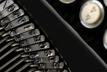 Hammers for writing with an ancient manual typewriter