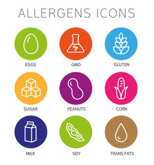 Allergens Icons Set