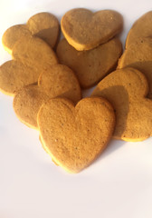 Valentine Day. Fresh baked hearts 