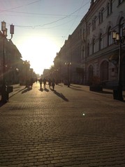 street on a sunset