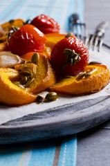 Slices of roasted pumpkin