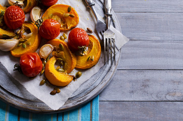 Slices of roasted pumpkin