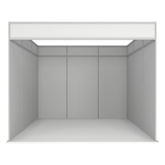 Fototapeta premium Trade Show Booth Box. 3D White and Blank.
