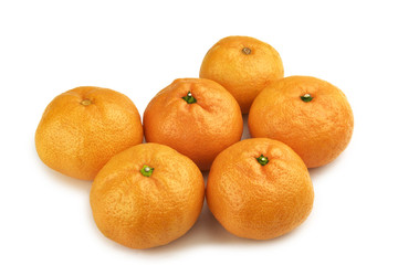 Ripe mandarin isolated tangerine orange on white background