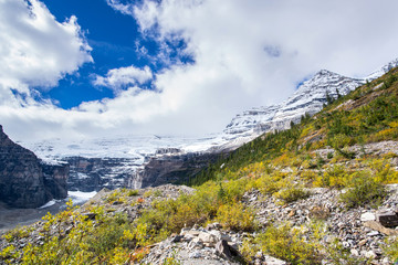 Fototapeta na wymiar glacier and peak in banff national park in the rocky mountains of alberta canada