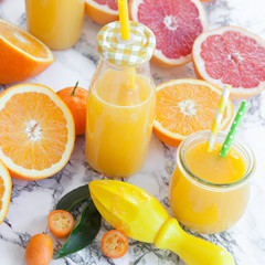 Saft mit frischen Zitrusfruechten