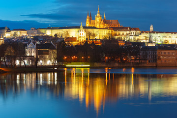 Fototapeta na wymiar Prague Castle and Charles Bridge, Czech Republic