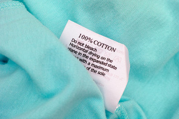 Clothes label. 100 percent cotton