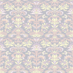 colorful damask seamless floral pattern background