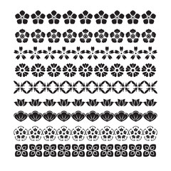 flower pattern brush, vector set