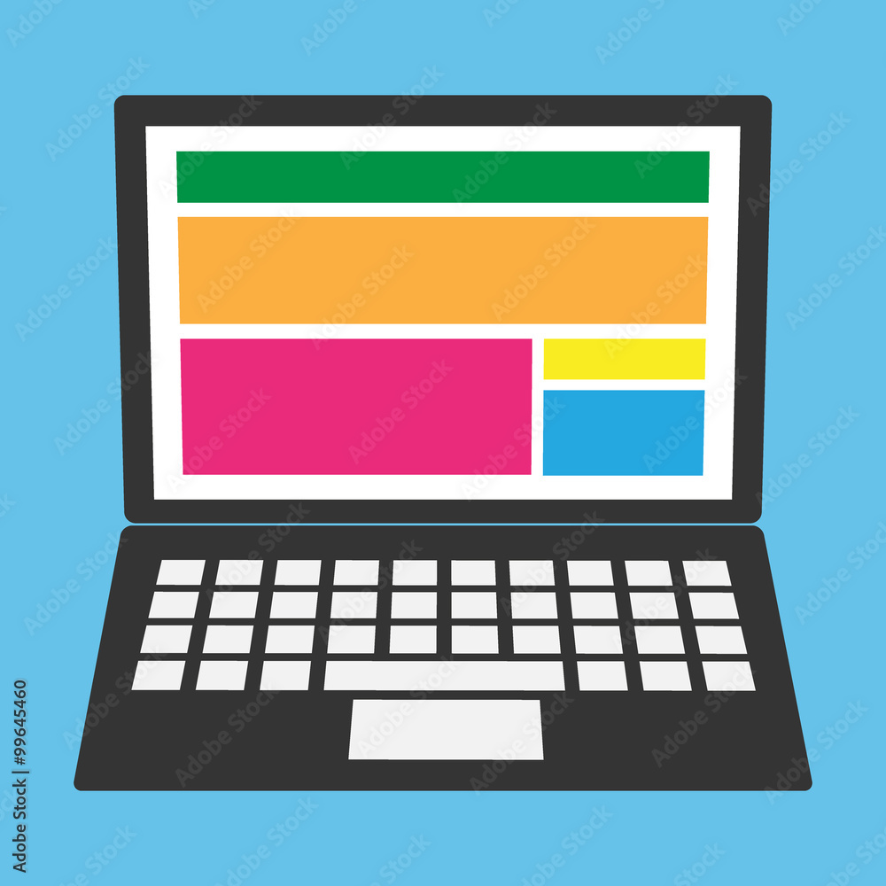 Poster notebook in flat style.
