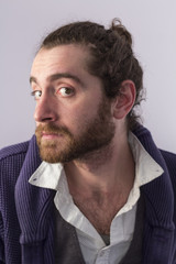 Obraz premium Man Bun Hairstyle