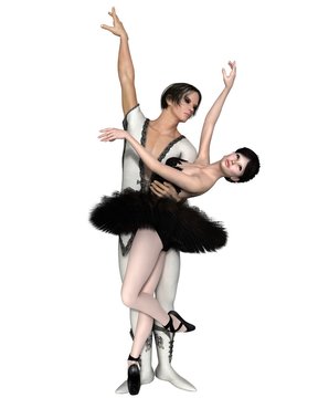 Black Swan Pas De Deux - illustration from the ballet Swan Lake