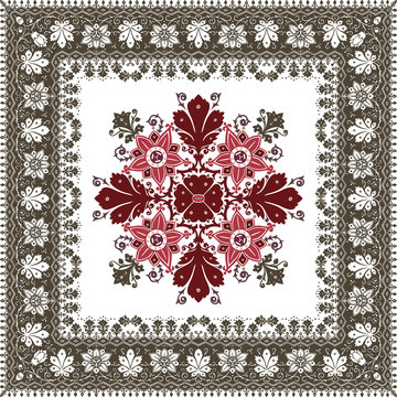 abstract ethnic shawl floral pattern design