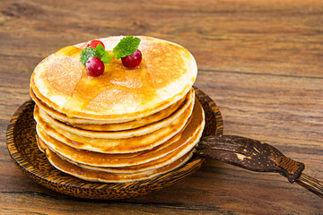 Tasty Pancakes with Cranberry Stack