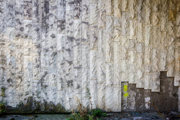 White stone tile wall