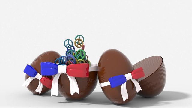 Uova di Pasqua con sorpresa Pace e colori Francia
