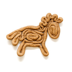 Cookie horse. Traditional Russian folk rye bakery 