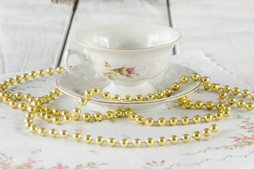 elegant old cup made of genuine porcelain