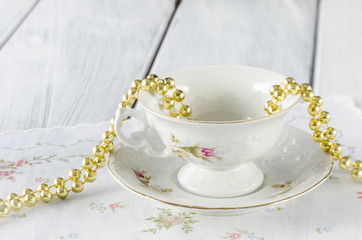 elegant old cup made of genuine porcelain