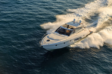 luxury motoryacht in  navigation