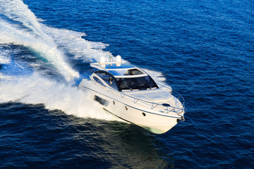 luxury motoryacht in  navigation