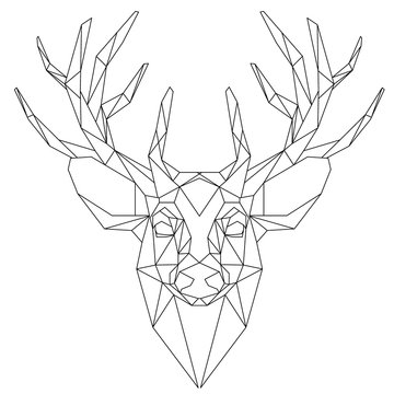 Deer head triangular icon