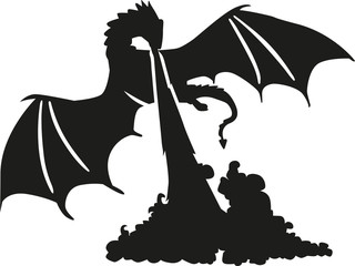 Dragon breathing fire