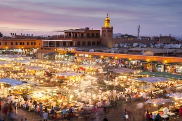 Fotobehang Jamaa el Fna in Marrakesh © masar1920