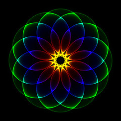 rainbow neon flower