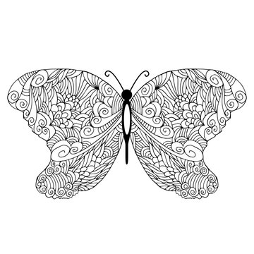 Hand drawn doodle butterfly