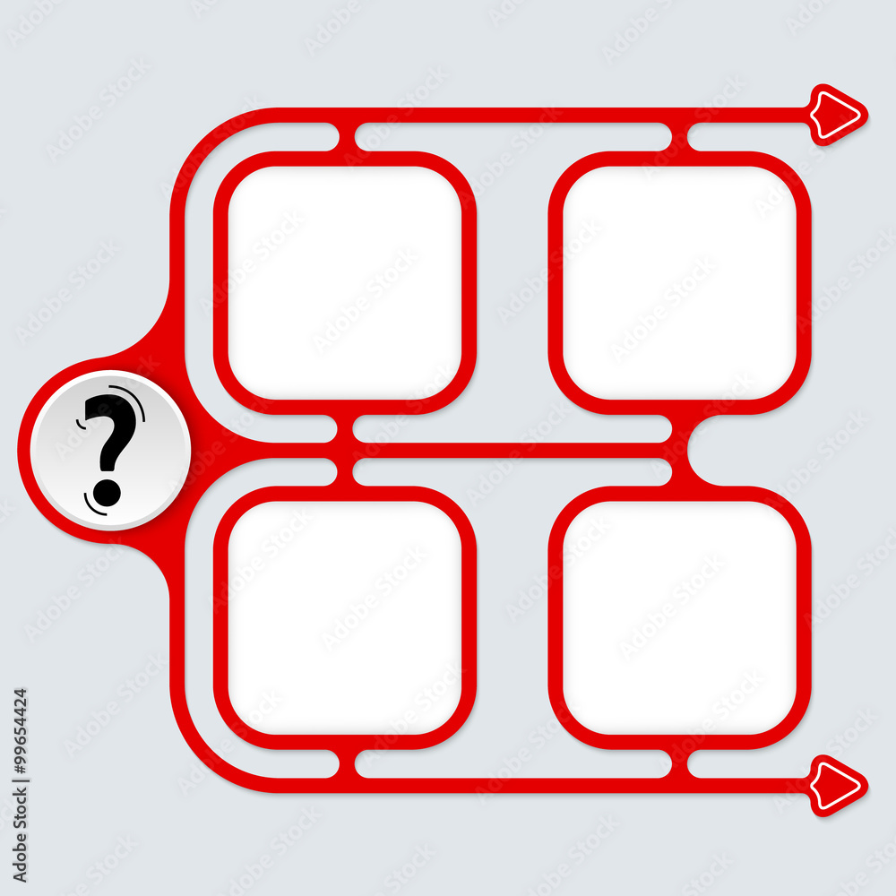 Poster abstract connected frames for your text and a question mark