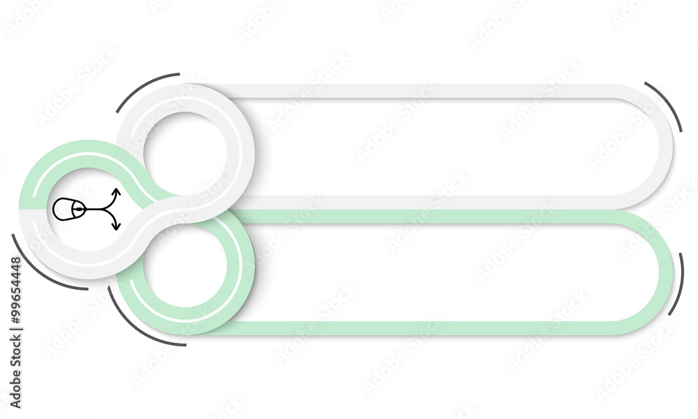 Poster two frames for your text and mouse icons