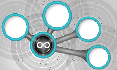 Obraz premium Vector circular text boxes for your text and infinity icon