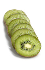 Naklejka na ściany i meble Kiwi Fruit Sliced Isolated on White