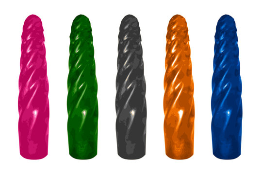 Silicone dildo on a white background.Sex toys are isolated.