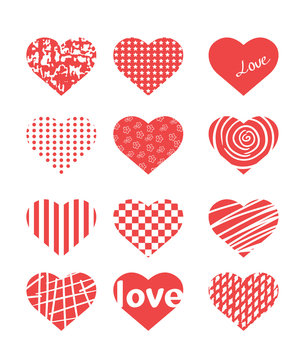 Valentine day theme different hearts