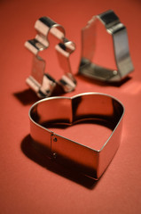 Valentines Card with heart shape on vivid red background