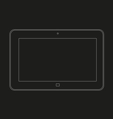 Mock up of a tablet on a black background